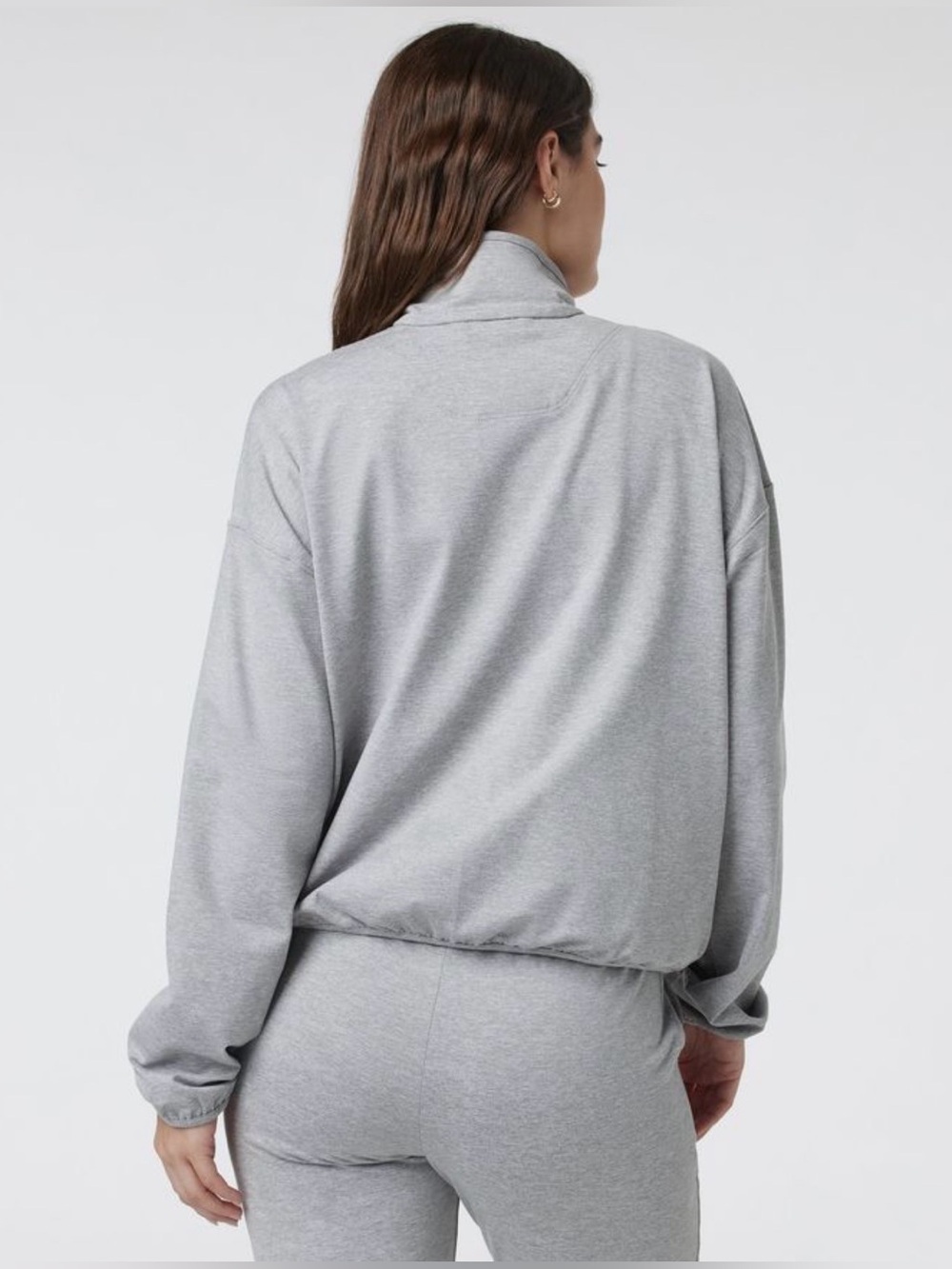 NWOT Vuori Granite Mock Neck Snap Pullover in Cream Ecru, size Small - Picture 2 of 11